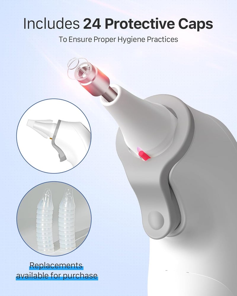 Femometer Ear Thermometer, Highly Accurate Ear Thermometer for Kids, Adults and Babies, 30 Memory Recall, 1s Result and 3-Color Fever Alert, with 24 Disposable Probe Covers, White - Image 4